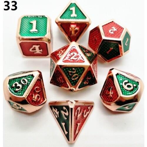 7pcs dnd dice set upscale polyhedral metal dice dados rpg dobbelstenen dados rol d4 d6 d8 d10 d12 d20