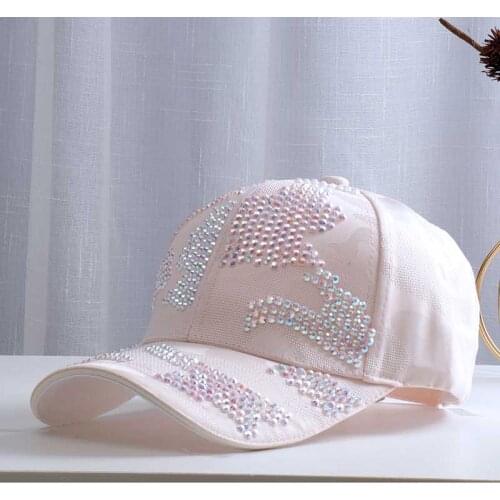 Blingbling Good Colorful Quality Baseball Caps Girls Womens Cap Handmade Rhinestones BOSS Letter Cap Fitted Snapback Hat Female