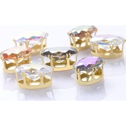 Oval Shape Shiny Loose Cubic Zirconia Settings Pointback Stones With Claws Diy Crystals Strass Jewellery Accessories