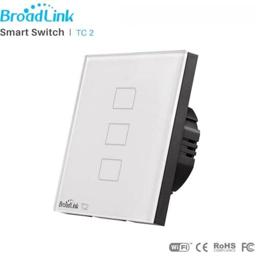 Broadlink TC2 EU UK WiFi Switch Wall Touch Light Lamp Switch Wireless Control Via RM Pro RM mini3 Via App Control Smartphone