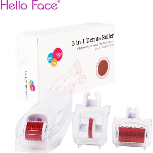 DRS 3 In 1 Derma Roller kits for Face Body Massager Hair Loss Treatment Mesoroller Microneedle Machine Skin Care