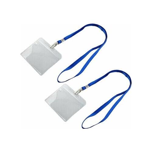 Office Staff Name ID Business Card Badge Clear Horizontal Holder 2 Pcs