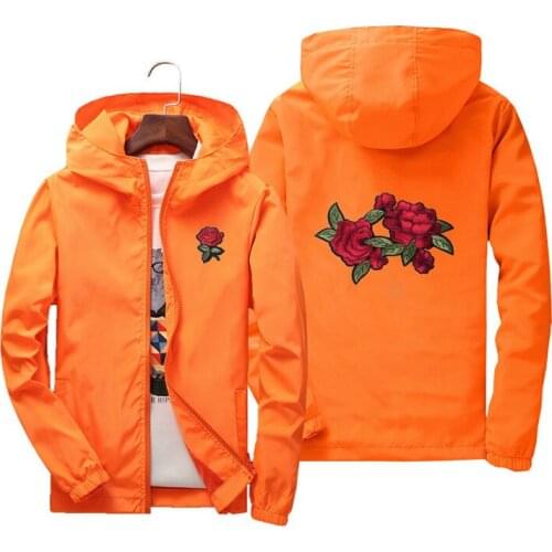 Children rose pattern Sun protection jackets kid Thin section Hooded jacket boy girl windbreaker Parent-child jacket S-2XL