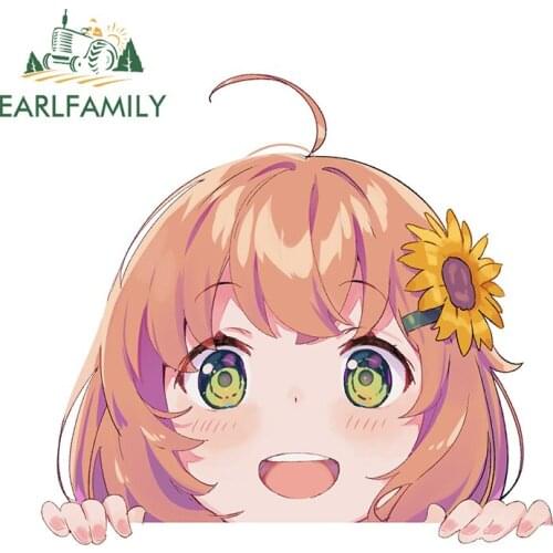 EARLFAMILY 13cm x11.9cm for Homma Himawari Car Stickers Waterproof Cartoon Decals Scratch-Proof Windshield Skateboard Decor