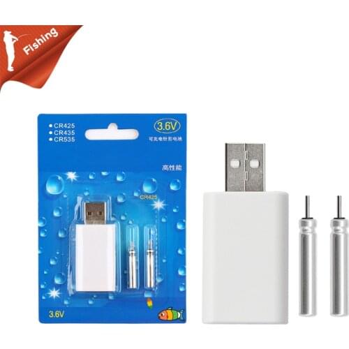 Electronic Fishing Float Rechargeable CR425 Battery Set Match USB Charger Devices Fishing Float Accessories
