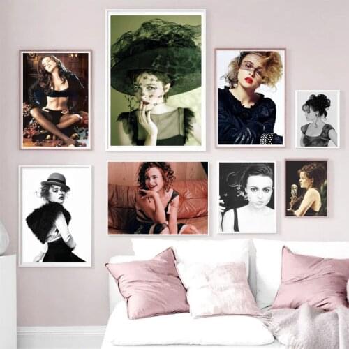 Helena Bonham Carter Poster Movie Star Actress Canvas Posters and Prints Photo Portrait Pictures Bar Cafe Wall Art Decor Mural