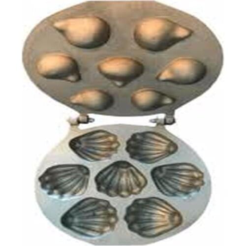 Stovetop Casting Tartlet Mold Small Tartlet Mold Shell Shape 7 pcs mold in one Mold Wooden Handle Easy Cookies