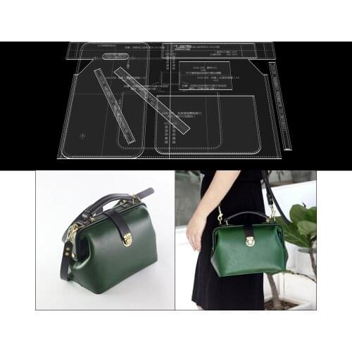 Handmade leather goods version drawings diy shoulder bag purse acrylic pattern template hand bag drawings