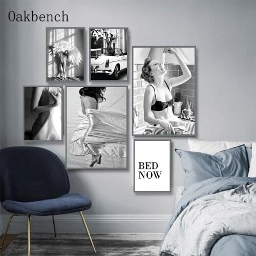 Fashion Poster Black And White Wall Art Canvas Painting Sexy Woman Art Print Nordic Posters Vogue Wall Pictures Girl Room Decor
