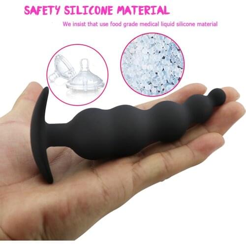 Soft Silicone Anal Butt Plug Vaginal G Spot Stimulation Vibrator Backyard Bead Masturbation Anal Dildo Sex Toys for Women gay