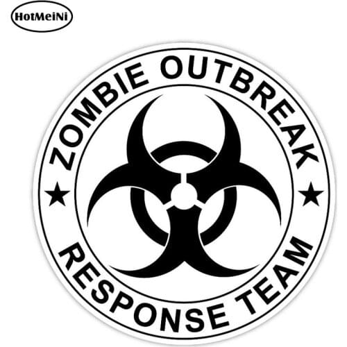 HotMeiNi 12cm x 12cm Zombie Outbreak Response Team Car Stickers 3D Vinyl Decal for Car Head Engine Cover Windows Decoration