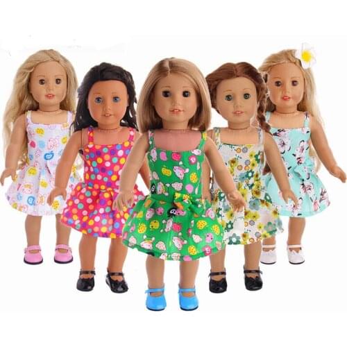 2021 New Pattern Clothes Printed Dress Fit 18 Inch American&43cm Baby New Born Doll Clothes Accessories