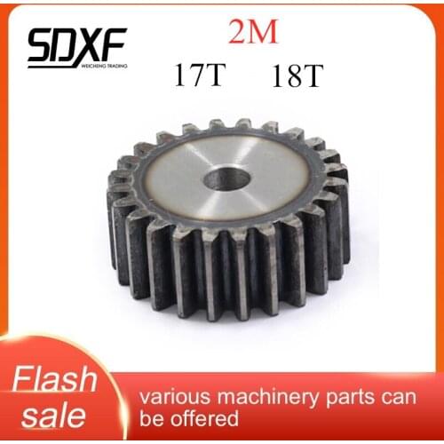 One piece ,of 2M plane gear 17T/18T, 45# steel, the machining hole needs to be machined,Craft hole, need to be processed