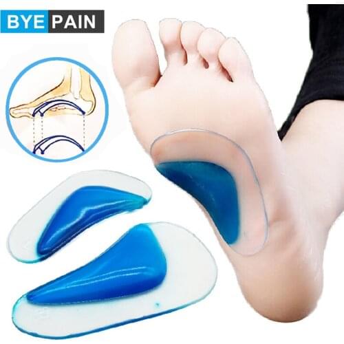 3 Pairs Orthotic Insole Arch Support Silicone Adhesive Insole Flat Foot Corrector Shoe Cushion Insert Gel Orthopedic Pad