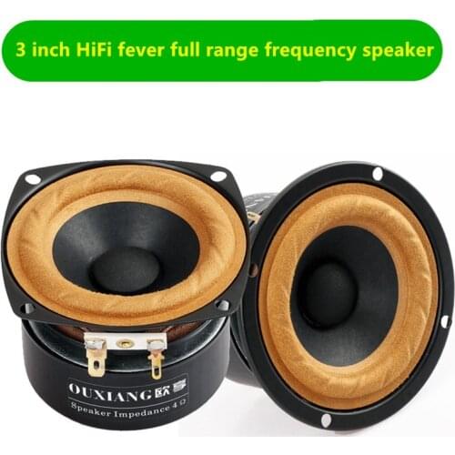OUX Audio Labs 3 inch HiFi Full Range frequency Speakers 4 8 Ohm Circular/Square arc tweeter driver unit Medium bass set DIY