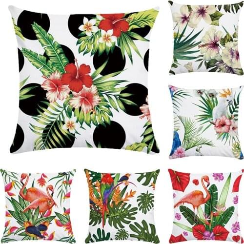 Pillow Neck Pillows Flamgoing Vintage Flower Tropical Leaves Waist Throw Pillow Case Polyester/Cotton Cushion Cover Home CR130