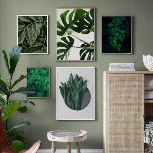 Fresh Tropical Leaf Nordic Posters And Prints Green Plant Wall Art Canvas Painting Wall Pictures For Living Room BedRoom Decor