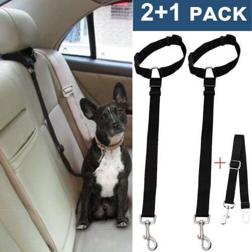Dog Seatbelt Harness Leash Clip 2 Pack Nylon Dog Seat Belt Vehicle Car Pet Safety Belt for Dogs Adjustable