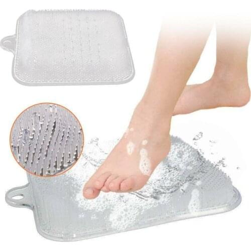 Silicone Lazy Bath Shower Back Brush Massager Bath Foot Brush Dead Skin Anti Skid Pad Bath Mats Cleaner Foot Massage Brush Pad
