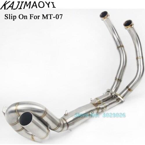 Connector Link Pipe Slip On For Yamaha MT07 MT-07 FZ07 Motorcycle Modified Exhaust Muffler Pipe Front Middle Mid Pipe System