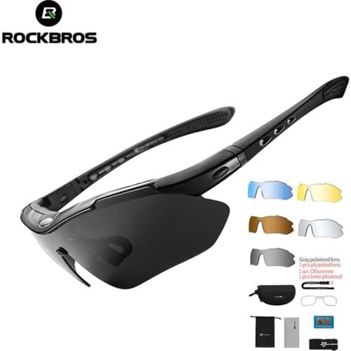 Original ROCKBROS Polarized Men Sunglasses Road Cycling Sports Glasses Mountain Bike Bicycle Riding Protection Goggles Eyewear