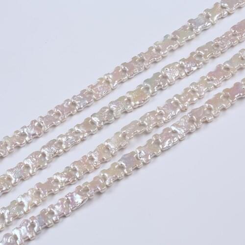 Unique White Natural Freshwater Pearl Letter H Shape Bead Strand For DIY Jewelry