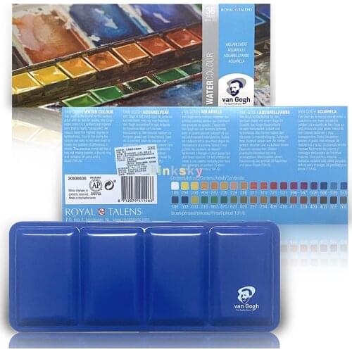 VAN GOGH student and artist level 36 colors Solid Watercolor Paint Set, Professional Water Color Aquarell Art Supplies