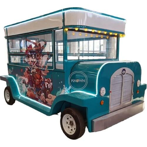 Vintage Hot Dog Food Truck Mobile Snack Food Vending Cart Street Fast Food Catering Car Kitchen Kiosk Outdoor
