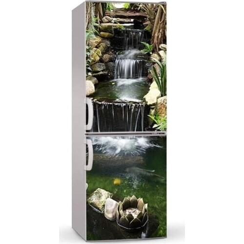 Fridge Sticker Forest Stream Waterproof Refrigerator Dishwasher Door Wrap Kitchen Wallpaper Accessories Modern 3d Wall Stickers