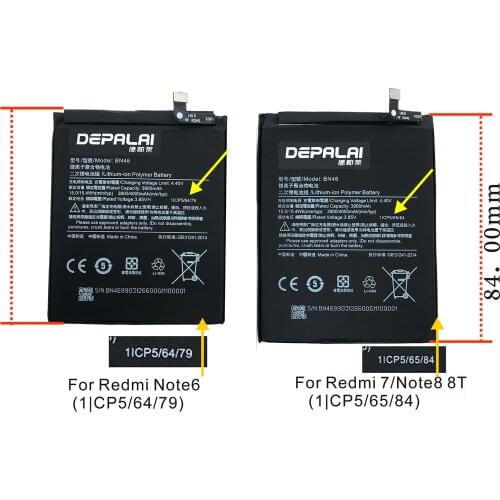 High Capacity 4000mah battery For xiaomi BN46 Redmi Note 6 For Redmi 7 Note8 8T Batteries Bateria Mobile Phone battery