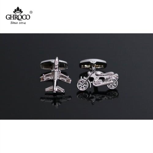 GHROCO High-Quality Exquisite Motorcycle & Airplane Shape Cufflink Fashion Luxury Gift for Business Men&Woman Groom and Wedding