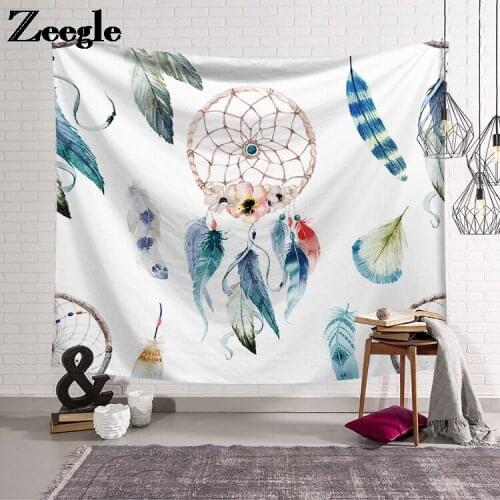 Zeegle Tapestry Picnic Mat Tablecloth Bedspread Carpet Tropical Plant Wall Hanging Farmhouse Home Decor Green Leaves Tapestries