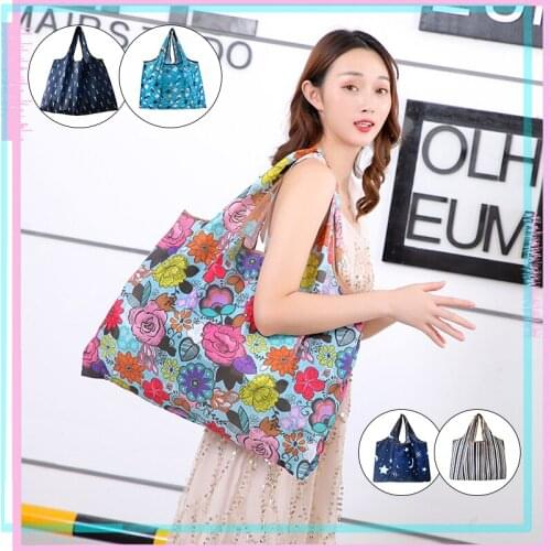 Women Lady Foldable Shopping Bag Waterproof Thick Handbag Casual Portable Large Capacity Zip Nylon Tote Free Shipping Storage