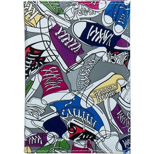 Zoukane Fashion PU Leather Shoes Painting Travel Passport Cover Holder Ticket Passport Wallet Card Slot Colorful Cover ZSPC11