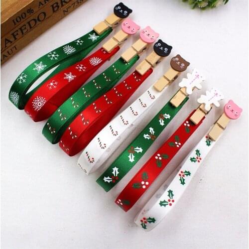 16812X9 , 3/8'' 10MM Christmas series Printed satin ribbon, gift wrap decoration, clothing accessories DIY handmade materials