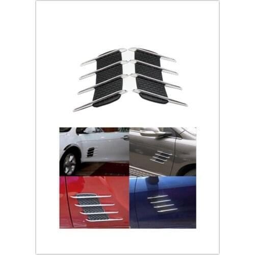 2Pcs Cool Chrome Shark Gills 3D Car Stickers Side Vent Air Flow Sticker for Volvo S40 S60 S80 XC60 XC90 V40 V60 Any Cars