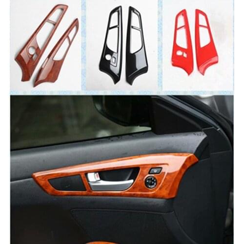 2pcs/lot Car stickers ABS carbon fiber grain Interior door handle decorative frame for 2011-2016 Hyundai Veloster Hatchback