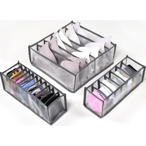 3pc Underwear Clothes Organizer Drawer Bra Storage Boxes Nylon Divider Closet Organizer For Folding Ties Socks Shorts Organizer