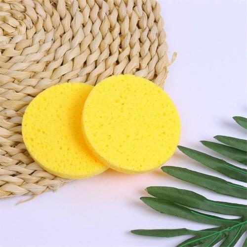 5pcs Natural Wood Sponge Compress Cosmetic Puff Facial Washing Sponge Face Care Cleansing Makeup Remover Tools