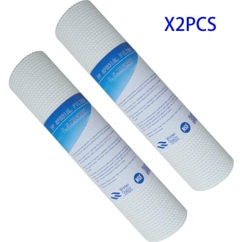 2pcs 10 Inch PP Cotton Acupuncture 0.5 Micron Sediment Filter Water Purifier Common Front Filter Cartridge Aquarium