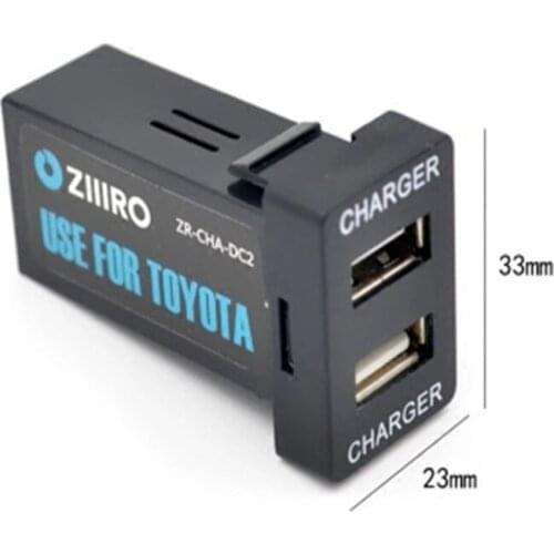 Car Interface Dual USB Charger Connector Adapter Socket for smart phone charging for TOYOTA Corolla Auris Levin Camry Reiz RAV4