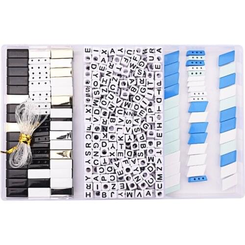 580pcs/Box Loose Enamel Tile Beads Accessories Acrylic Alphabet Letter Assorted Beads for Women Bracelet DIY Jewelry making