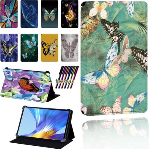 Butterfly Tablet Case for Huawei MatePad/Honor V6/Enjoy Tablet 2 Leather Foldable Scratch Resistant Protective Case Cover + Pen