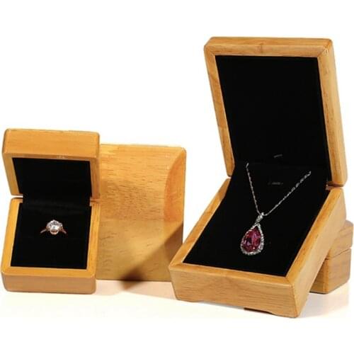 Luxury nice quality wooden lady marriage ring box jewelry display storage small case