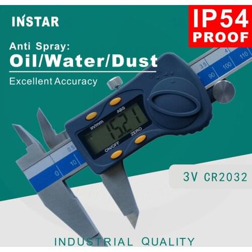 INSTAR Digital Caliper Stainless Steel 0-150mm/6" Industrial Quality IP54 Proof
