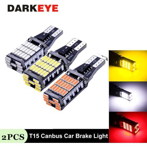 DARKEYE 2Pcs T15 4014 45 SMD Canbus LED Car Brake Reverse Turn Signal Fog Light Wit Lamp Trunk Lamp no error DJ