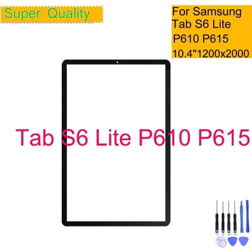 For Samsung Galaxy Tab S6 Lite 10.4 P610 P615 Touch Screen Panel Tablet SM-P610 SM-P615 Front Outer LCD Glass Lens Replacement