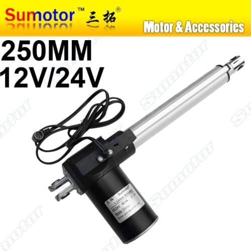L250 10inch 250mm stroke Electric linear actuator DC 12V 24V 5 10 30mm/s Heavy Duty Pusher Progressive 600 300 100Kg furniture