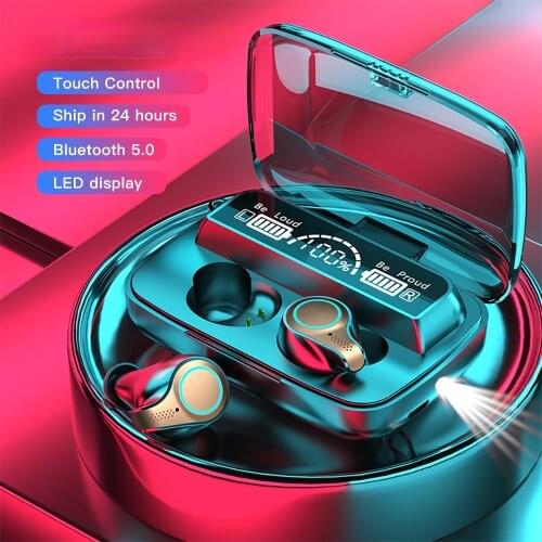 F9 M18 TWS Bluetooth Earphones Wireless Earbud Waterproof Sports Touch Control Earphone Lighting Charging case Stereo Earbuds