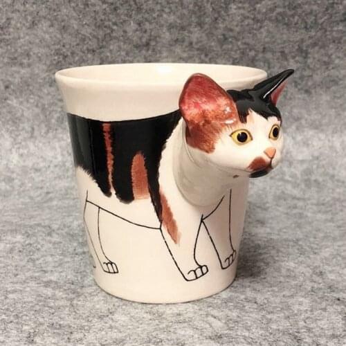 Thai cat ceramic mug female lovely couple creative personality hand painted cup male gift